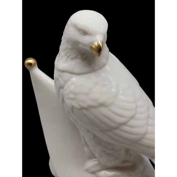 Lenox Eagle on Flag Figurine China Jewels Collection Porcelain 1994 Gold Trim 6" - Picture 6 of 12